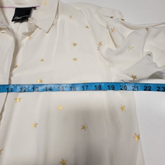 Rayon White Shirt Three Quarter Sleeve Size M - Picture 8 of 10